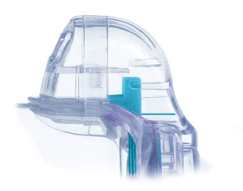 Inhalationskammer mit Durchflussindikator